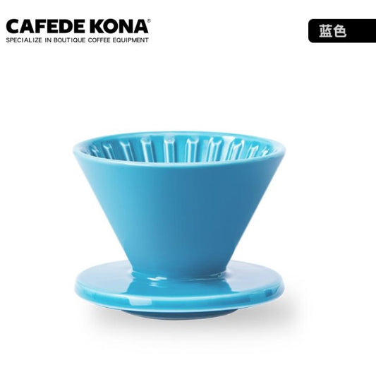 CAFEDE KONA ดริปเปอร์ เซรามิค สีฟ้า  V60 Drip Coffee มีหลากหลายสีให้เลือก