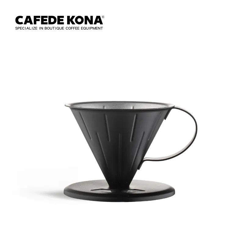 Cafede Kona Dripper ดริปกาแฟสแตนเลส  ขนาด 1-2 แก้ว ดริปเปอร์กาแฟ  สีดำ