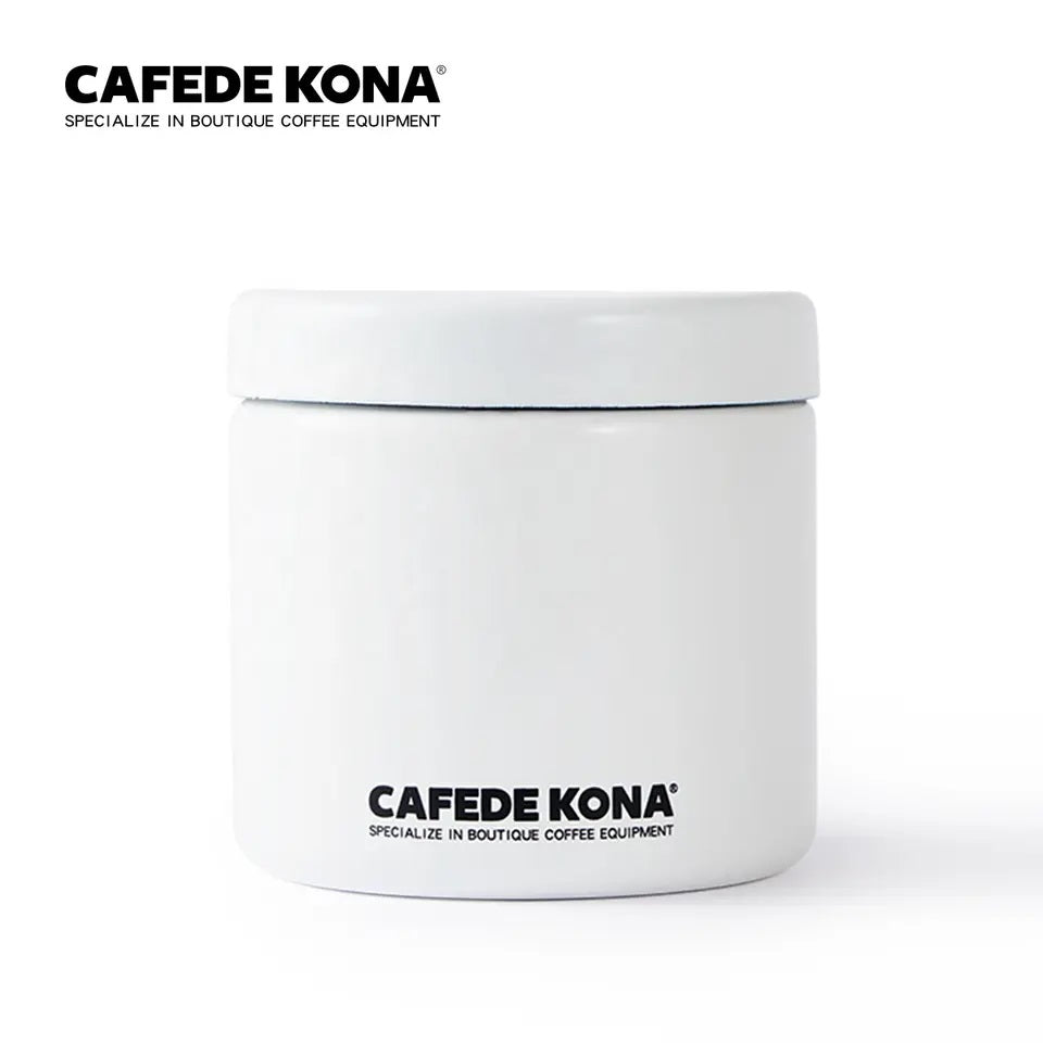 Cafede Kona เก็บเมล็ดกาแฟ โถเก็บเมล็ดกาแฟ สีขาว