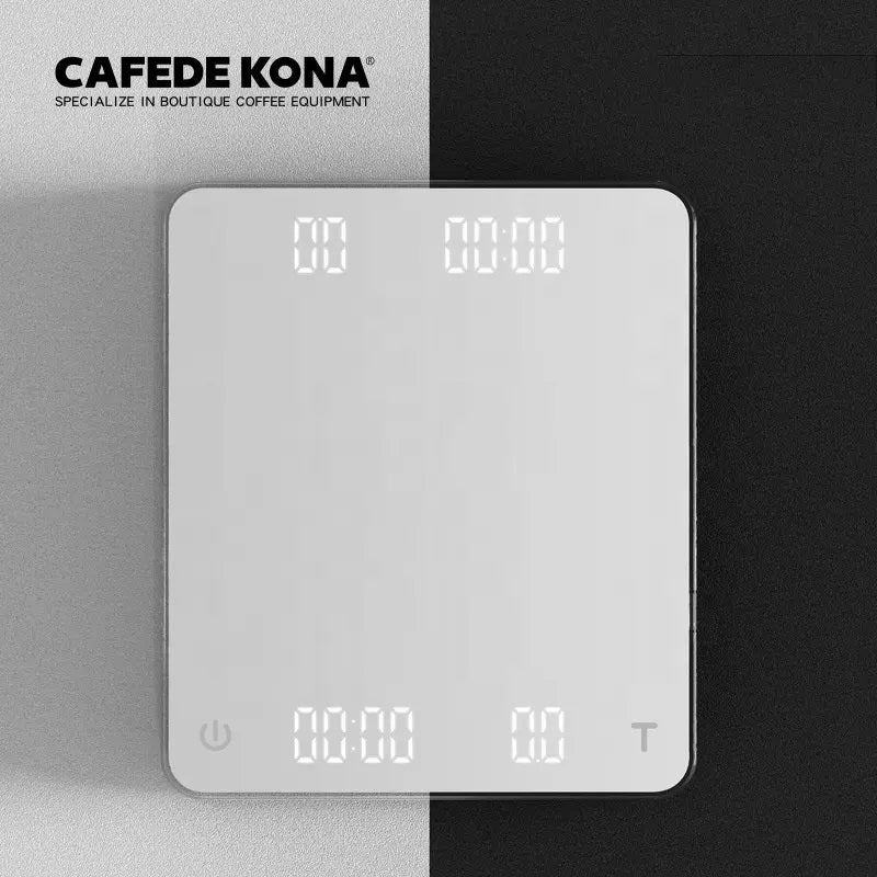 CAFEDE KONA เครื่องชั่งกาแฟ ชั่งน้ำหนักกาแฟ จับเวลา ดริฟกาแฟ Ghost Dual-Screen LED Electronic Scale