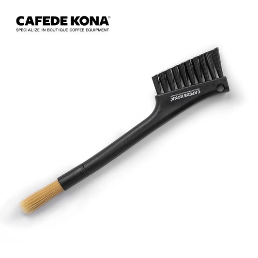 CAFEDE KONA Cleaning Brush แปรงทำความสะอาดผงกาแฟ 2 หัว