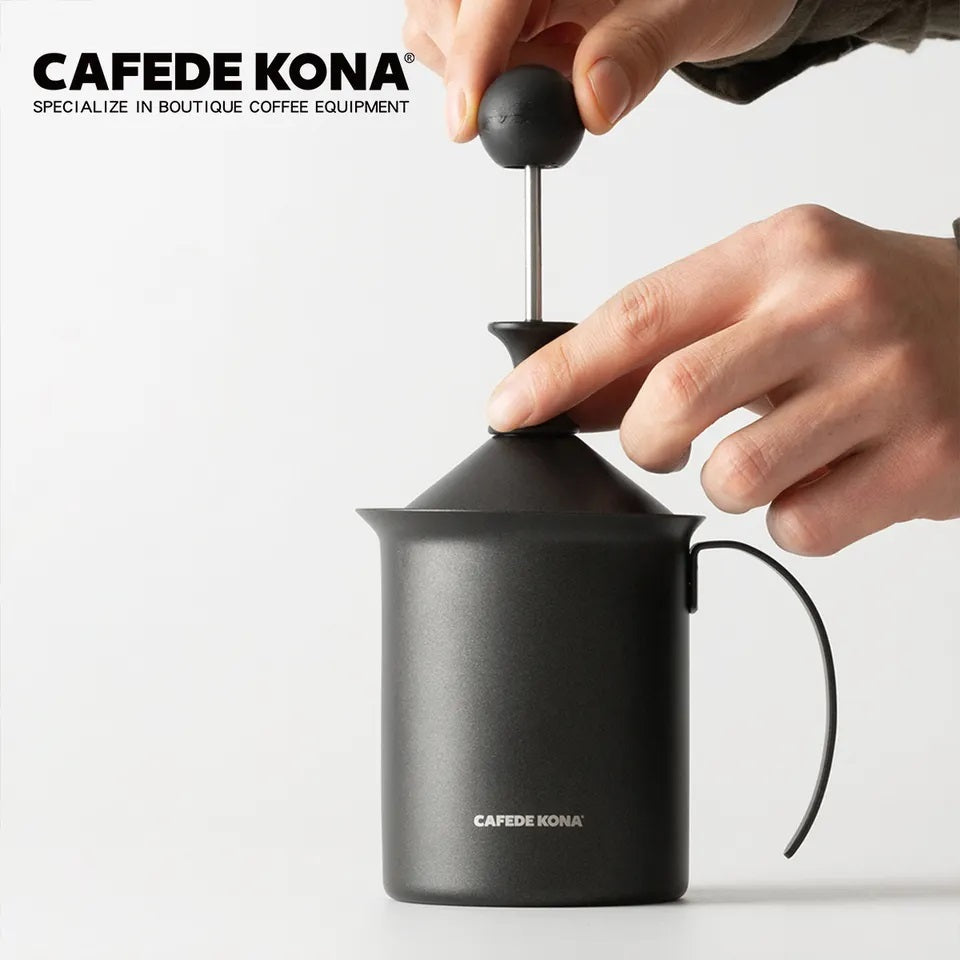 Cafede Kona เครื่องตีฟองนมแบบใช้มือ ขนาด 200ml โฟม ครีมกาแฟ