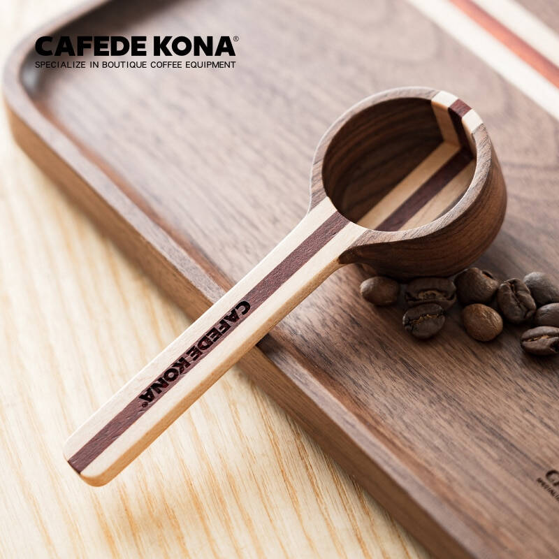 CAFEDE KONA เครื่องมือวัดช้อนกาแฟ วอลนัท ไม้แดงแข็ง เมเปิล ช้อนตักกาแฟ 10g