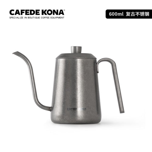 CAFEDE KONA Silver kettle กาต้มน้ำคอห่าน กาสำหรับดริปกาแฟสแตนเลส ขนาด 600ml สีเงิน/สีดำ/สีขาว