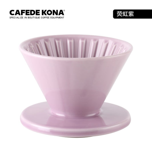 CAFEDE KONA ดริปเปอร์ เซรามิค สีม่วงอ่อน V60 Drip Coffee มีหลากหลายสีให้เลือก