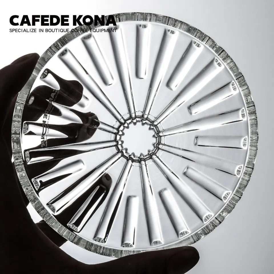 Cafede Kona ดริปเปอร์ ถ้วยกรองกาแฟ คริสตัลสไตล์ V60  ขนาด 1-4 ถ้วย