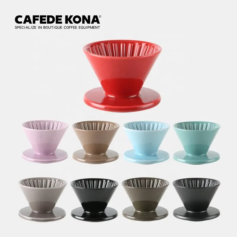 CAFEDE KONA ดริปเปอร์ เซรามิค สีเขียวอ่อน  V60 Drip Coffee มีหลากหลายสีให้เลือก