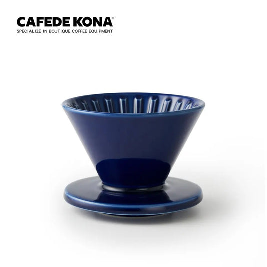 CAFEDE KONA ดริปเปอร์ เซรามิค สีน้ำเงิน  V60 Drip Coffee มีหลากหลายสีให้เลือก