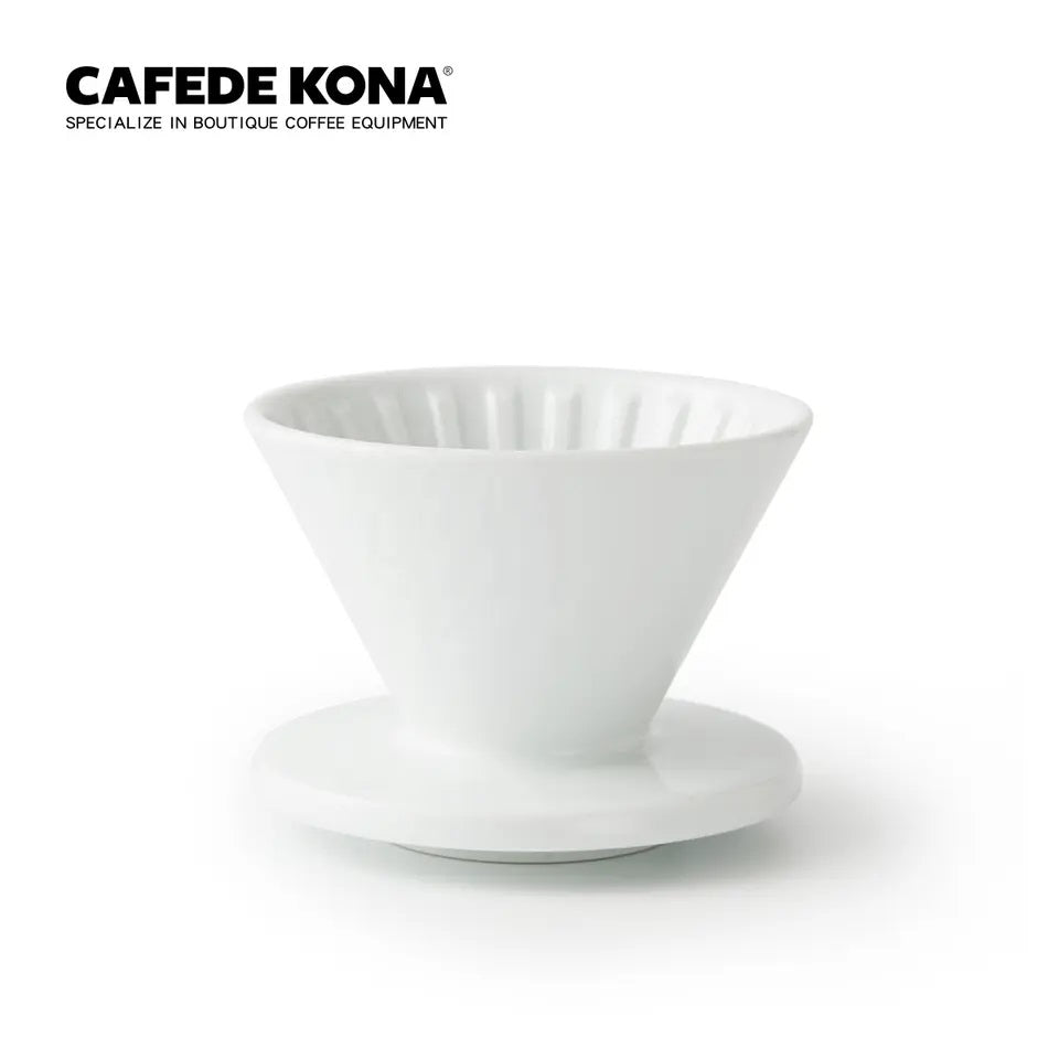 CAFEDE KONA ดริปเปอร์ เซรามิค สีขาว  V60 Drip Coffee มีหลากหลายสีให้เลือก