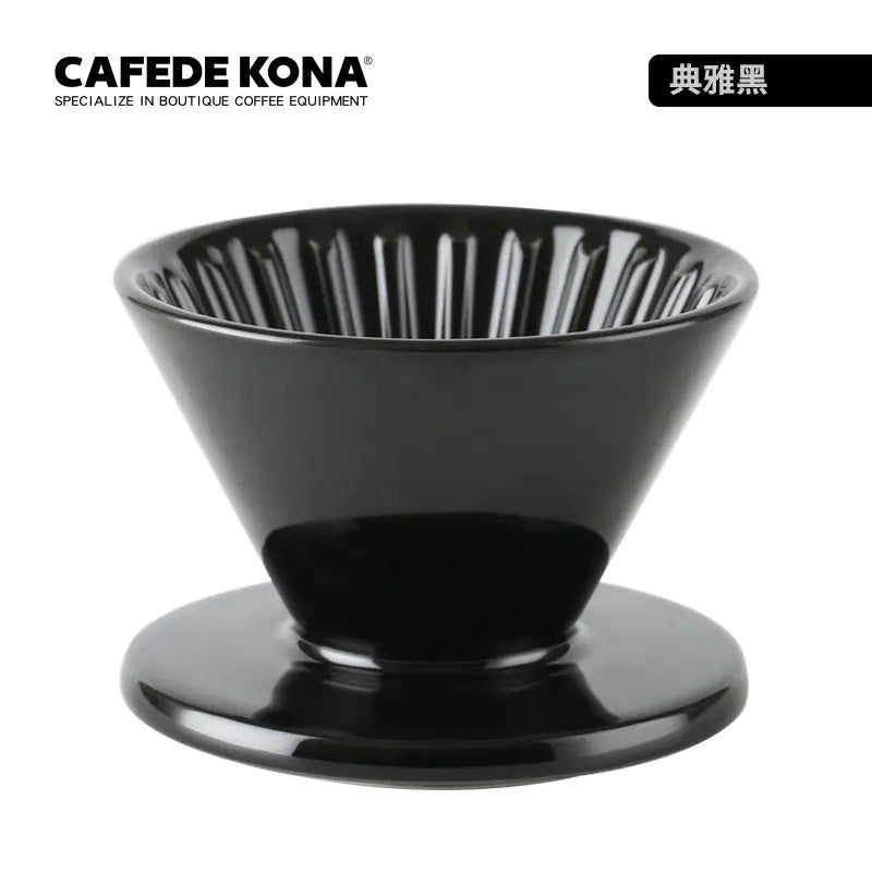 CAFEDE KONA ดริปเปอร์ เซรามิค สีดำ  V60 Drip Coffee มีหลากหลายสีให้เลือก