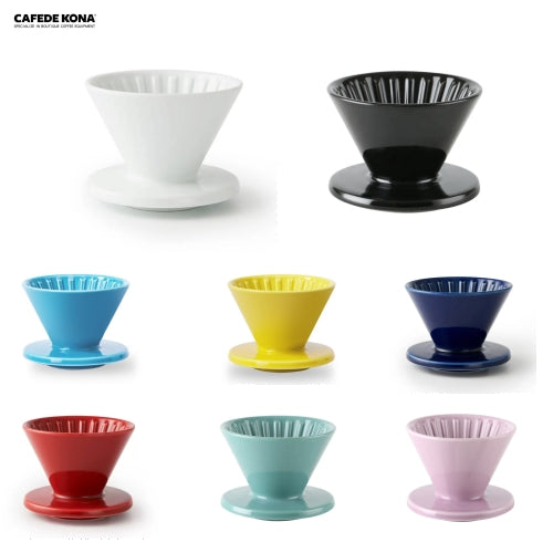 CAFEDE KONA ดริปเปอร์ เซรามิค สีเขียวอ่อน  V60 Drip Coffee มีหลากหลายสีให้เลือก