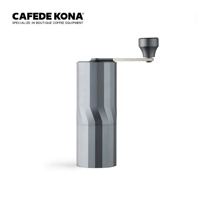 CAFEDE KONA เครื่องบดกาแฟมือหมุนสีเงิน Manual Stainless Steel  Coffee Grinder Silver Color