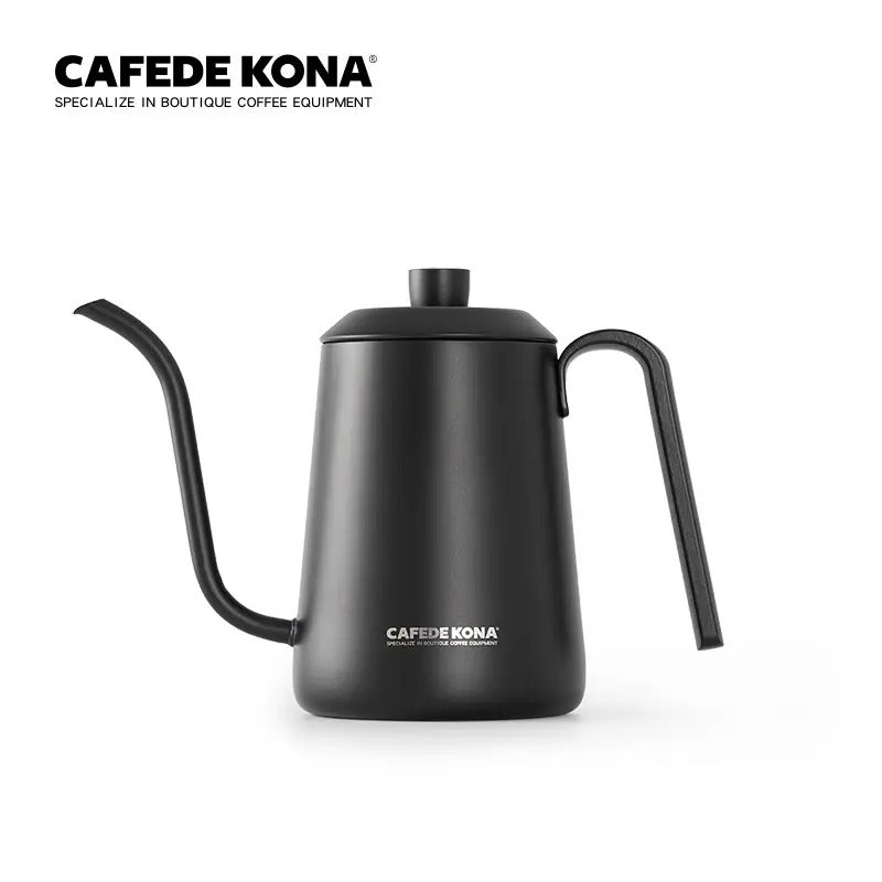 CAFEDE KONA Silver kettle กาต้มน้ำคอห่าน กาสำหรับดริปกาแฟสแตนเลส ขนาด 600ml สีเงิน/สีดำ/สีขาว