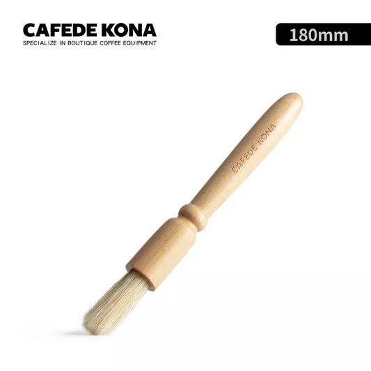 CAFEDE KONA Brush แปรงปัดผงกาแฟ แปรงทำความสะอาดผงกาแฟ   แปรงปัดผงกาแฟด้ามไม้